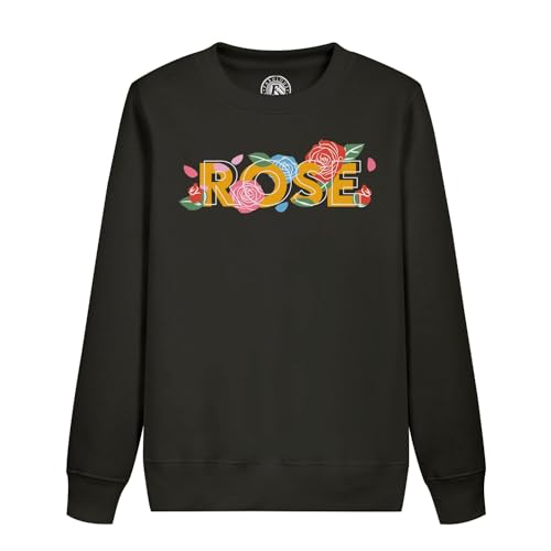 Sweatshirt enfant rose fleurs imprimé sweat fille minimaliste chic et confortable en coton