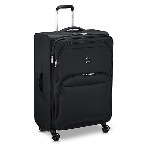 Delsey Paris Sky Max 2.0 Softside Expandable Luggage With Spinner Wheels, Black, Checked-Large, 28 Inch #TOP3