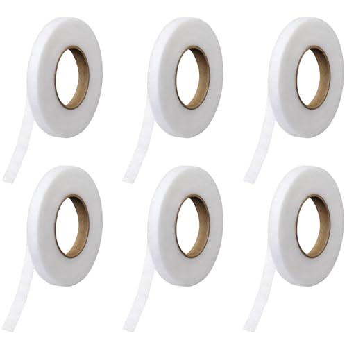 Dunzoom 6 Rolls Iron on Hemming Tape 1/4 Inch x 40 Yards Double Stick Fusible Web Tape No Sew Stitch Witchery for Pants Costumes Curtain Hems Emergency Alterations Temporary Fastening