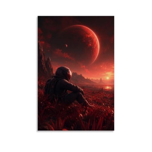 Lienzo impreso de astronauta Lonely de alta calidad para pared de oficina