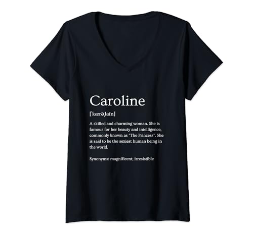 Mujer Funny Caroline Nombre Significado - Caroline Nombre Personalizado Camiseta Cuello V