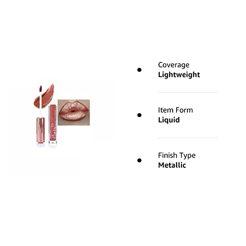 Matte Metallic Lip Gloss Long Lasting Waterproof Strong Pigmented Not Stick Cup Diamond Shimmer Liquid Lipstick Makeup For Women #TOP6