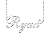 Aoloshow Stainless Steel Silver Ryan Heart Name Necklace Charm Pendant Jewelry for Mom Best Friends