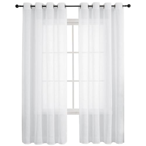 Firana Gotowa Woalowa 700 x 430 cm Ekka, Zwiewna Dekoracyjne Zasłony Przezroczysta, Elegancka, Wysokiej Jakości Glamour Do Sypialni, Salonu, Pokoju Dziecięcego, Tkanina, Biały