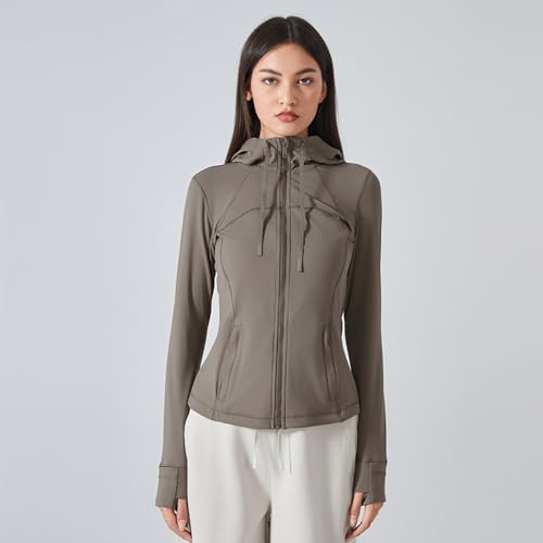 OH! ANY TIME ANY WEAR Moletom com capuz slim fit, jaquetas atléticas femininas respiráveis nas costa