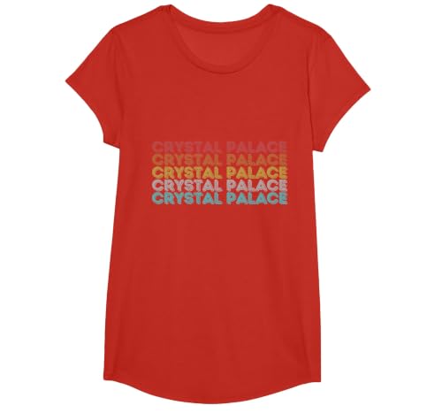 Vintage Retro Crystal Palace T-Shirt, Girls, Red, Small