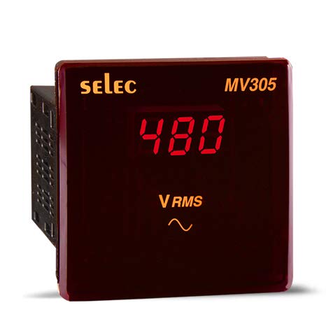 Selec Make 1Ø-2 Wire Digital Voltmeter with LED display, Size: 96 x 96mm [MV305] (Pack of 1)-image-18