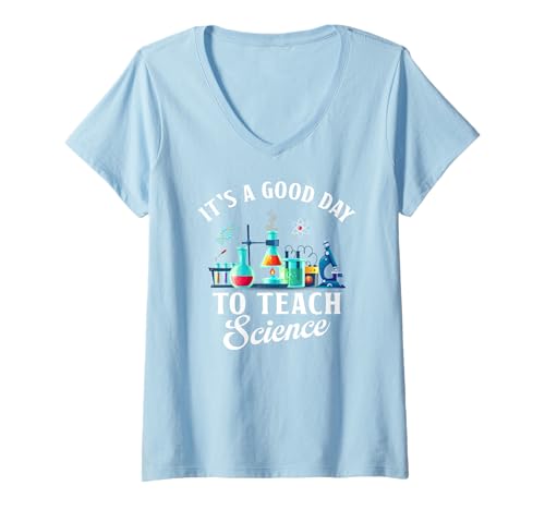 Donna Funny Science Teacher Art For Men Women Nerd Physics Teacher Maglietta con Collo a V
