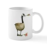 CafePress Canada Goose With Rose Mug 11 oz (325 ml) Ceramic Coffee Mug