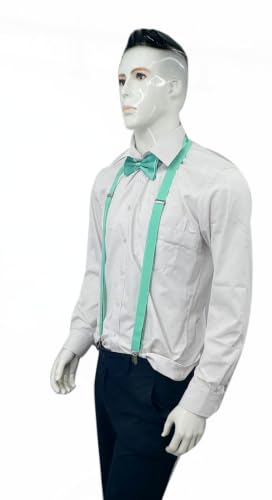 Image of Men's Suspenders Bowtie Set Elastic Y Shape Style Women's Suspenders Bowtie For Wedding&Formal Events