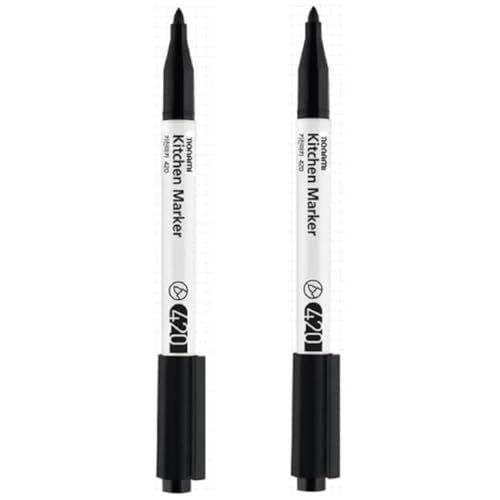JSEVEN Erasable Kitchen Marker, Black, 2 pcs