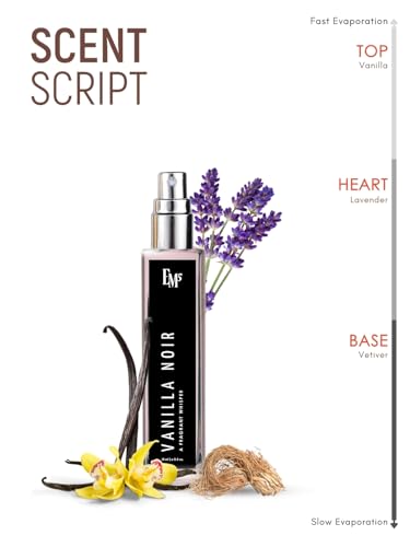 Image of EM5 Vanilla Noir Unisex Perfume | Vanilla Aromatic Woody Powdery Fragrance | Eau de Parfum Spray | Strong & Long Lasting Scent | Luxury Gift for Him & Her | 15 ml
