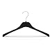 Produktbild Kiroplast Kleiderbügel für Hemden, T-Shirts, Kleiderbügel aus Kunststoff, platzsparend, rutschfest, schmale Schultern, Oberbekleidung (Schwarz, 42 cm/25 Stück)