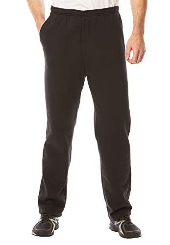 KingSize Men's Big & Tall Fleece Zip Fly Pants - Big - 3XL, Black