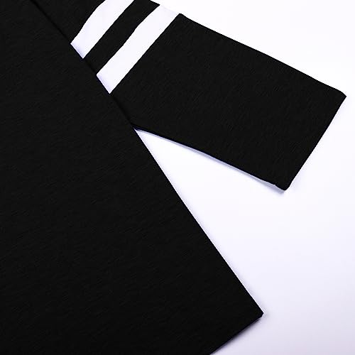 Womens Tops V Neck Color Block Tee Striped Tunics 3/4 Sleeve Fashion Comfy Shirt Basic Tshirts2