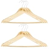 Quantité : 6 Tradineur Lot de 12 cintres en bois, couleur naturelle, 44,8 x 23,2 x 1 cm, crochet rotatif à 360°, pour organisation de penderie (naturel/12 unités)