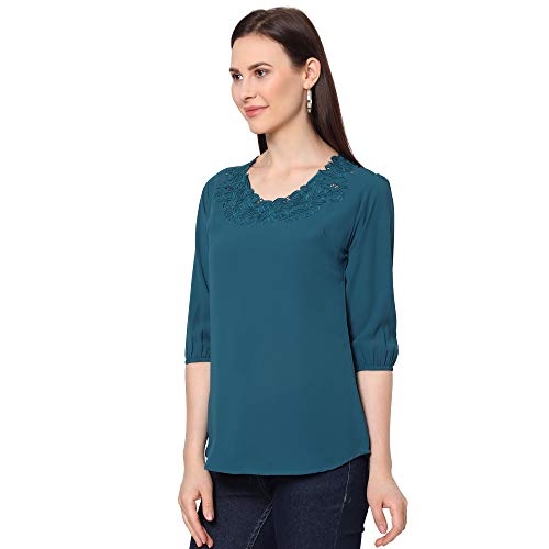 Image of GO-4 IT Women's Top with Cutwork Embroidery in Neck