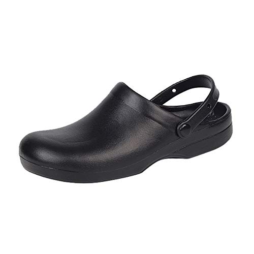 rutschfeste Clogs Chef Arbeitsschuhe für Küche Hotel für Männer und Frauen,Black,43EU