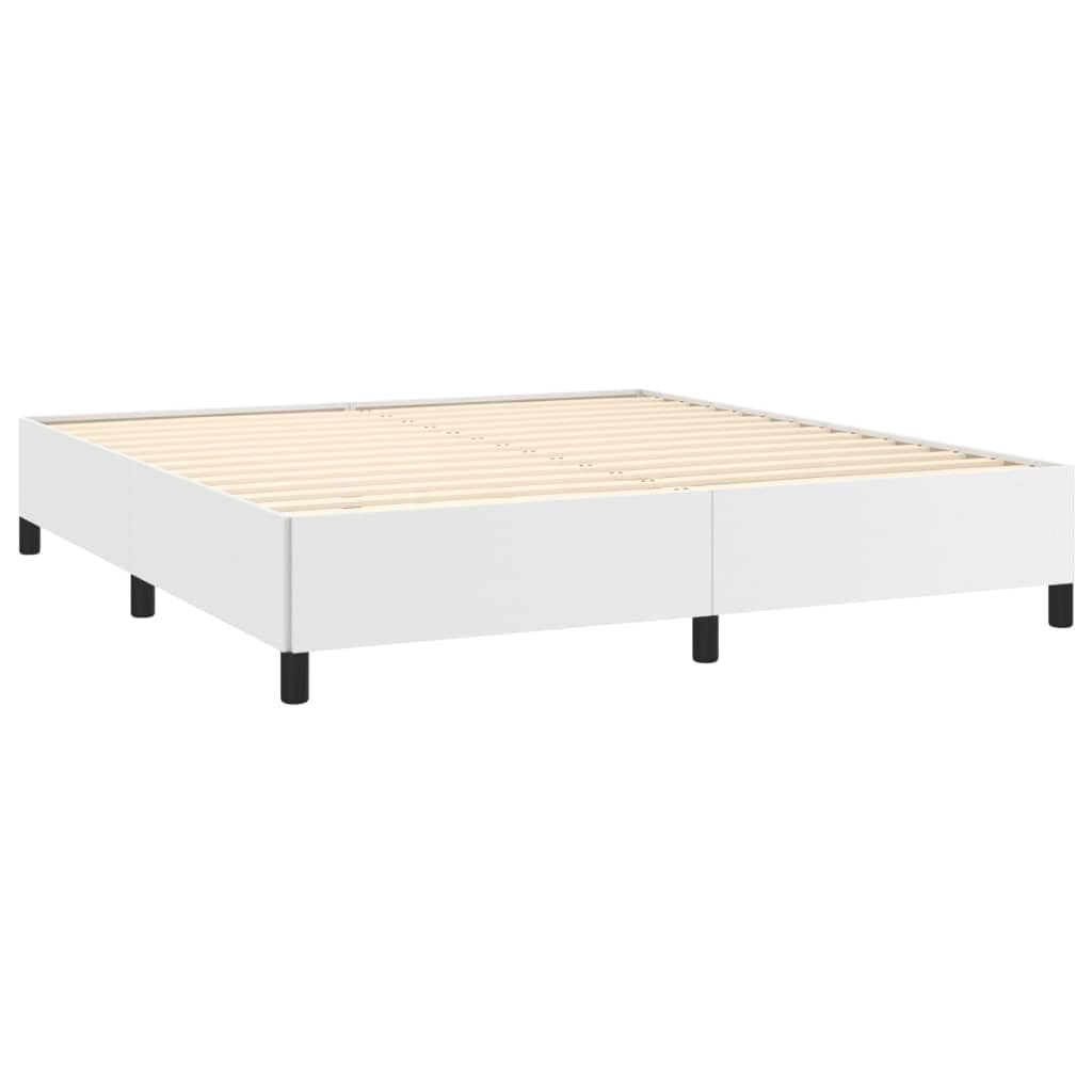 vidaXL Polsterbett Kunstlederbett Bett Doppelbett Bettgestell Bettrahmen Lattenrost Schlafzimmerbett Schlafzimmermöbel Weiß 180x200cm Kunstleder