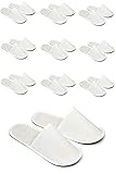 CHOCHILI 10 Pairs Fabric Packed Economy Disposable Hotel Slippers for Airbnb Spa Salon Party Wedding Guests - Fits up to Adult US Men Size 10 & Women Size 11, White