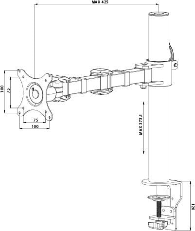 iiyama DS1001C-B1 Single Screen Desk Mounting Arm - Black - Image 4