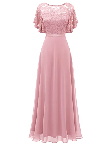 DRESSTELLS Cocktailkleid Damen Elegant Festlich Abendkleid Lang für...