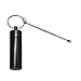 iSnuff Aluminum Vial Pill Box Case Bottle with Snuff Tiny Spoon Cache Holder Airtight Keychain Container (Black)