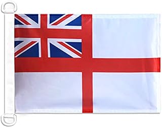 White Ensign NAUTICAL Flag 18'' x 12'' - St George's - British Royal Navy ships flags 30 x 45 cm - Banner 12x18 in for boat - AZ FLAG