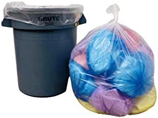 Semi-Clear Trash bags Trash Can Liner (40-45gal) for medium to large trash bin, Recycling, Home, Commercial, Industrial Liners Clear Garbage Bags for recycling, storage, waste. (40-45 gal)