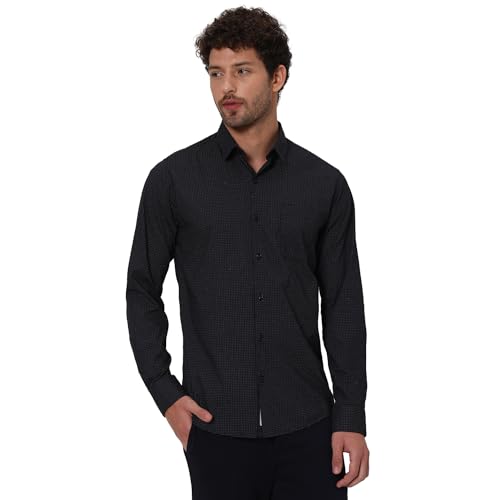 Image of MUFTI Men's Printed Slim Fit Cotton Casual Shirt with Spread Collar & Full Sleeve(Also Available in Plus Size) |Cotton Casual Shirt for Men | Casual Shirt for Men