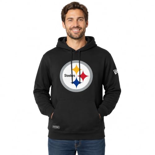 New Era NFL Team Color Mens Stadium Logo Pullover Hoodie Pittsburgh Steelers Large