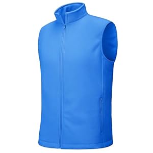 MAGCOMSEN Men’s Fleece Vests Zip Up Sleeveless Vest with Pockets Winter Warm Outerwear Jacket for Hiking Outdoor Golf