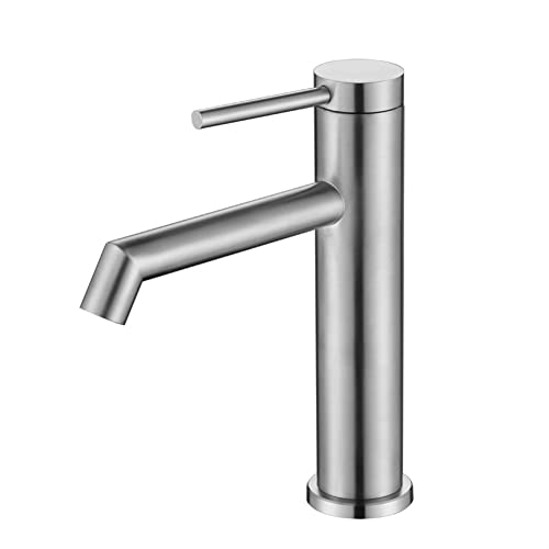 Robinet de bassin haut de gamme en acier brossé SUS 304 mitigeur lavabo durable