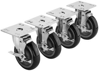 Krowne Metal 28-111S Krowne Plate Caster Swivel W/Brake