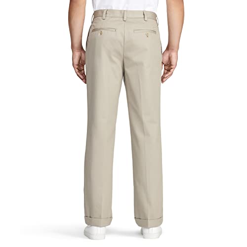 Izod Men's American Chino Double Pleated Pant, Khaki, 38W X 30L #TOP2