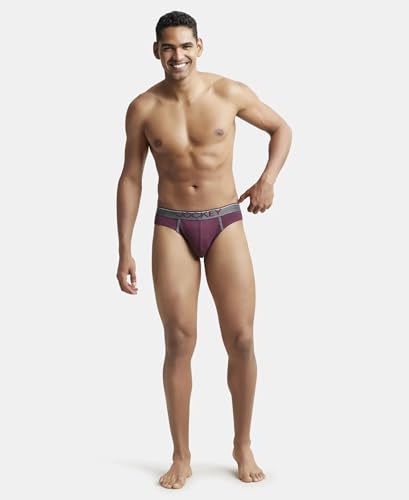 Image of Jockey 8044 Men's Super Combed Cotton Rib Solid Brief with Ultrasoft Waistband (Pack of 2)