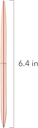 Miniatura 2 de Unibene Paquete de 12 bolígrafos dorados, delgados mentálicos retráctiles, ligeros, dorados, bonito regalo para bodas, negocios, oficina,