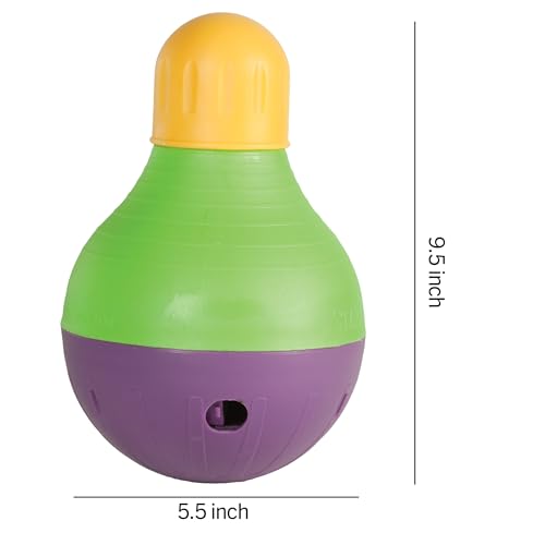 Starmark Bob-A-Lot Interactive Dog Pet Toy, Large, Yellow/Green/Purple
