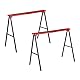 Relaxdays Arbeitsbock, 2er Set, klappbar, 100 kg, HxBxT: 78 x 100 x 49 cm, Allzweckbock Werkstatt, Stahl, rot/schwarz
