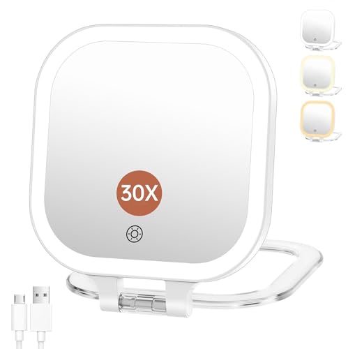 Rechargeable Travel Makeup Mirror DROPS TO (Color: 3.5" White D) - image 1