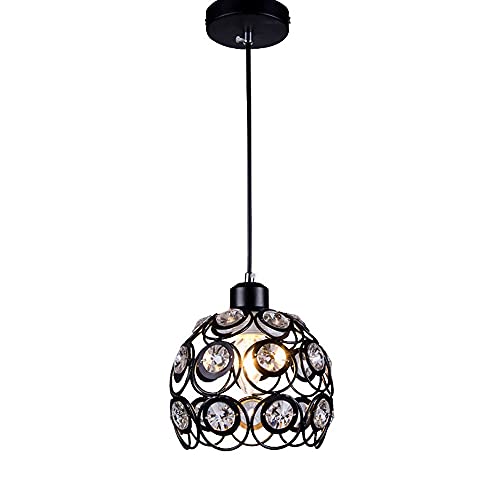 Plafonnage suspension métal cristal luminaire design E27 pour plafond