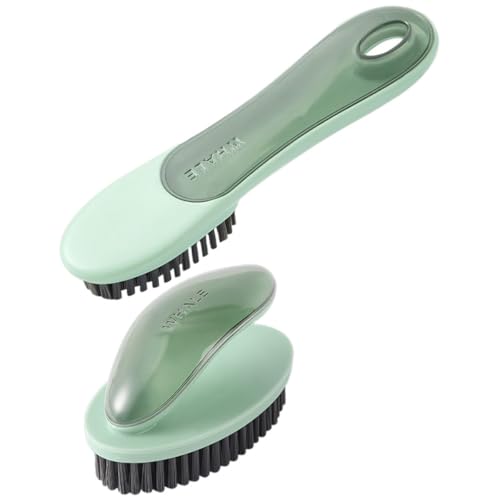 Hemobllo Lot de 2 Brosses à Récurer Multi-Usages en HIPS Vert pour Nettoyage des Chaussures et Vêtements Brosse à Linge Domestique Compacte pour Maison et Voyage
