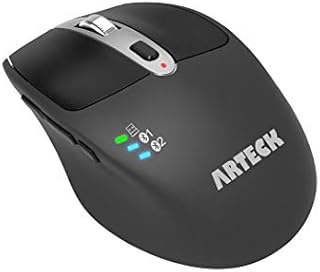 Arteck Multi-Device Wireless Bluetooth Mouse with Nano USB Receiver Ergonomic Right Hand Silent Clicking for Computer Desktop PC Laptop Mac iPad and Windows 10/8 iPad OS Build in Rechargeable Battery