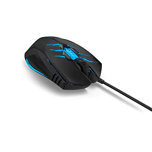 uRage Gaming-Maus “Reaper 100”, schwarz, Anti-Rutsch-Beschichtung, 4.200-dpi-Avago-Sensor, inkl. Plug & Play, kabelgebunden