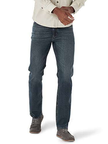 Jean bleu pour homme Wrangler coupe droite extensible pantalon denim River 32W 32L