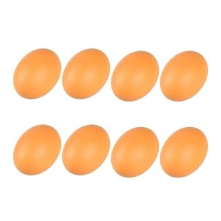 Tintoke œufs factices en bois, lot de 8 jaunes