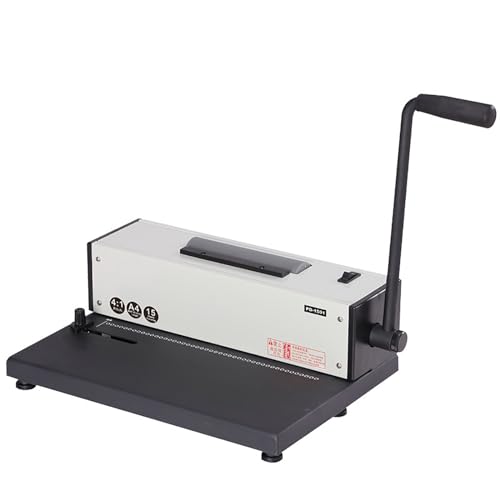 Bindegerät, 46-Loch-Spiralspulen-Bindegerät mit Positionierungsmarkierung, 15-Blatt-Stanzkapazität und verstellbarem Seitenrand, stabile Metallkonstruktion für persönliche Termine, Terminkalender