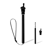  Lápiz Óptico para Pantalla Táctil para Niños, con Correas 3 en 1 Lápiz Capacitivo Puntero Telescópico Lápiz Capacitivo para Pantalla Táctil para iPad iPhone Tableta Kindle (Negro)