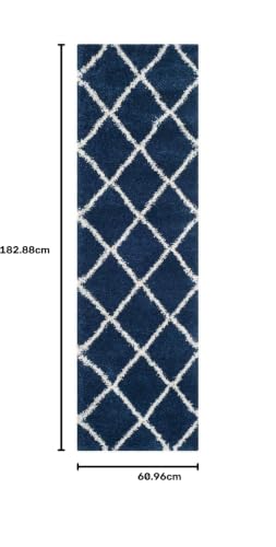 Image of Carpets Handwoven Luxury Fluffy Shaggy Carpet Collection with 2 inch Thickness 2 x 6 feet