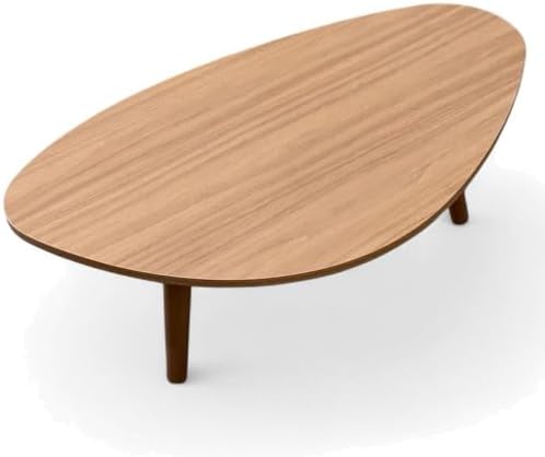 Mesa de Centro Orgânica Pés Palito em Madeira 90x52cm Mel